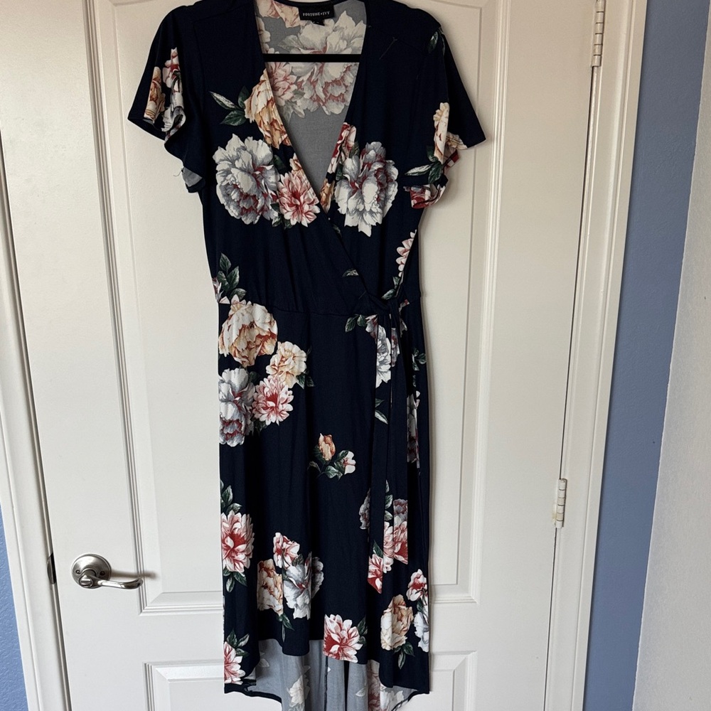 Elegant Floral High Low Dress